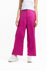 High Waisted Culotte Pant - Hot Pink