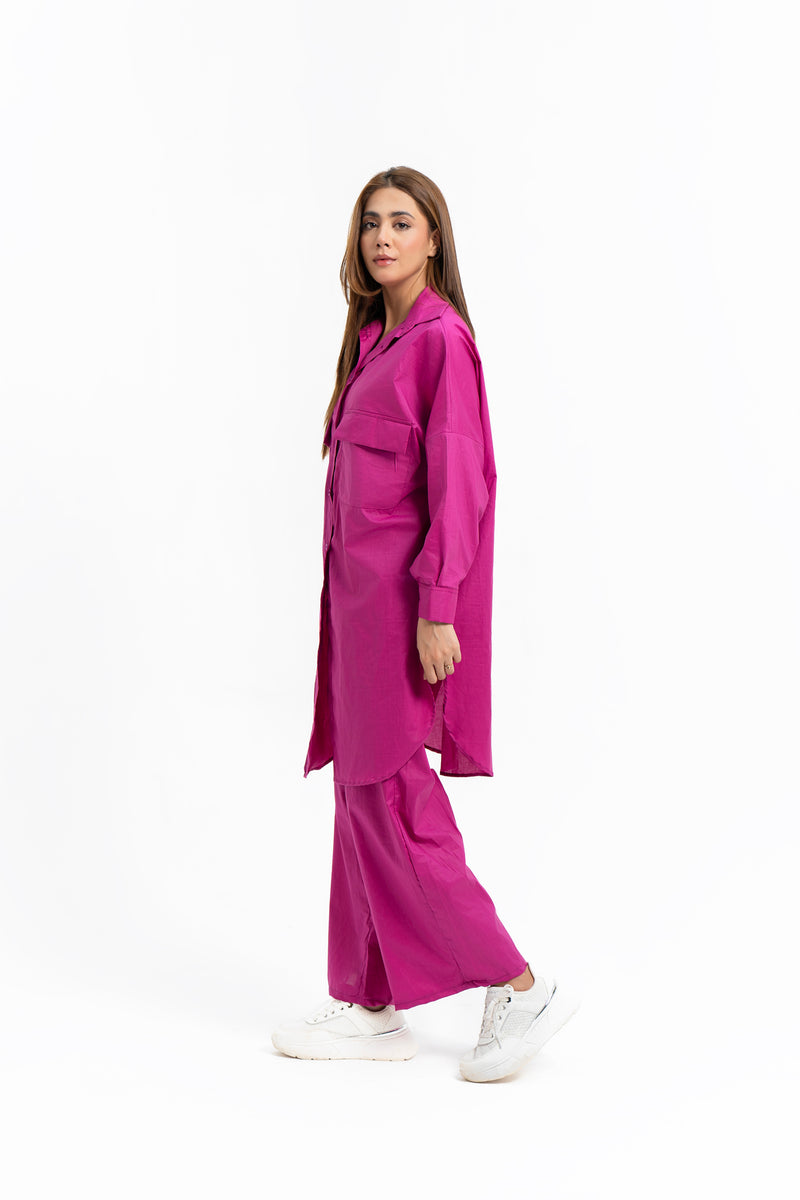 Long Tunic Shirt - Hot Pink