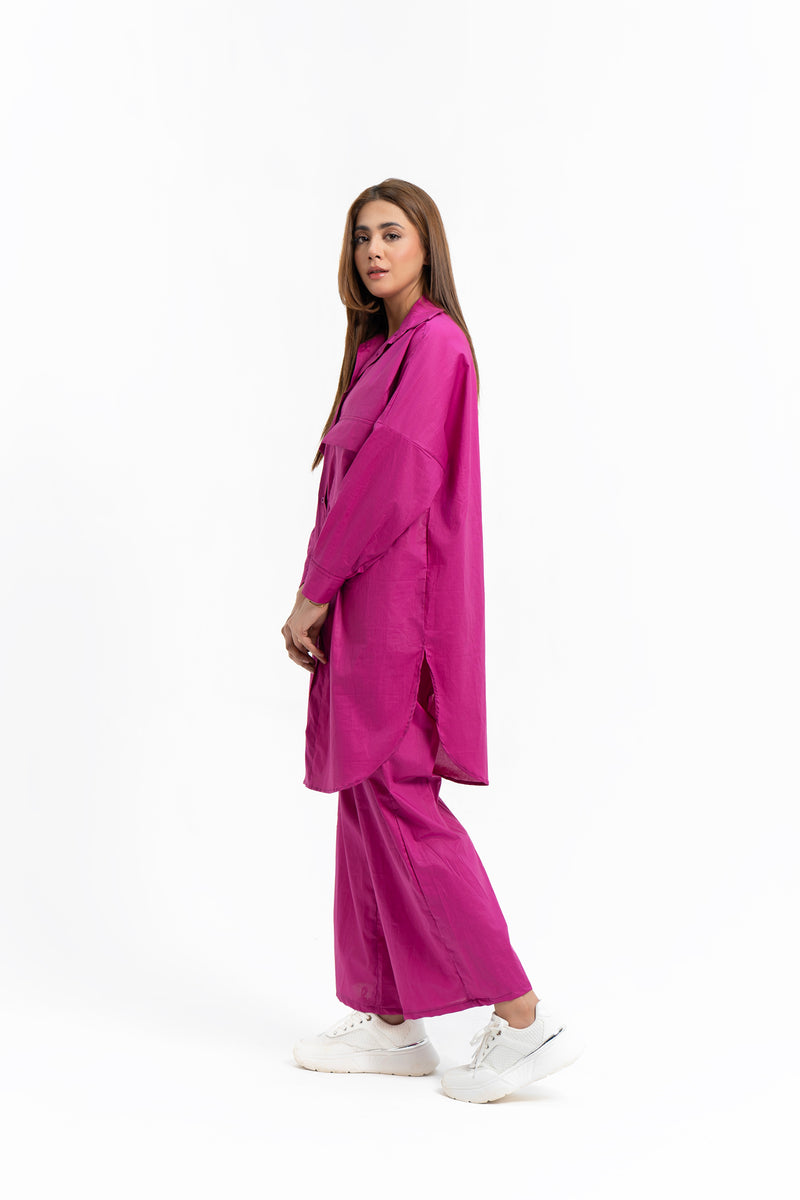 Long Tunic Shirt - Hot Pink