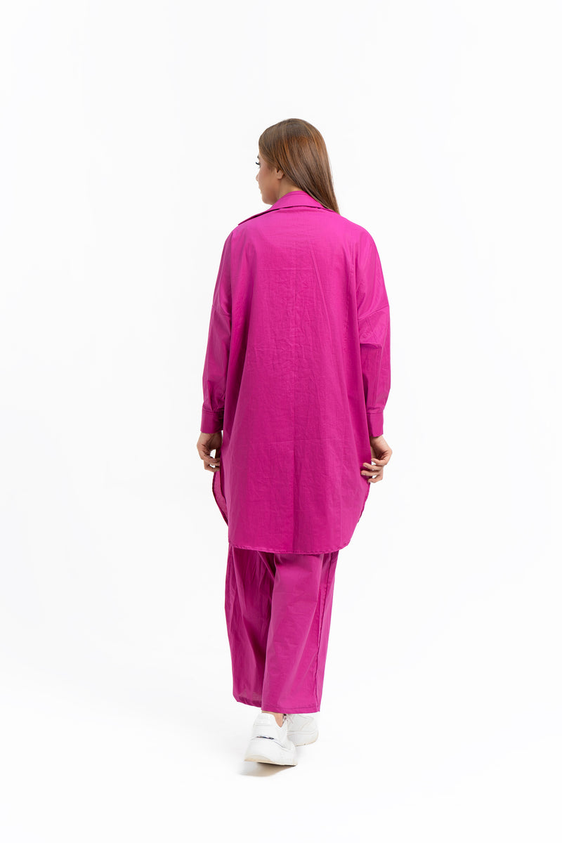 Long Tunic Shirt - Hot Pink