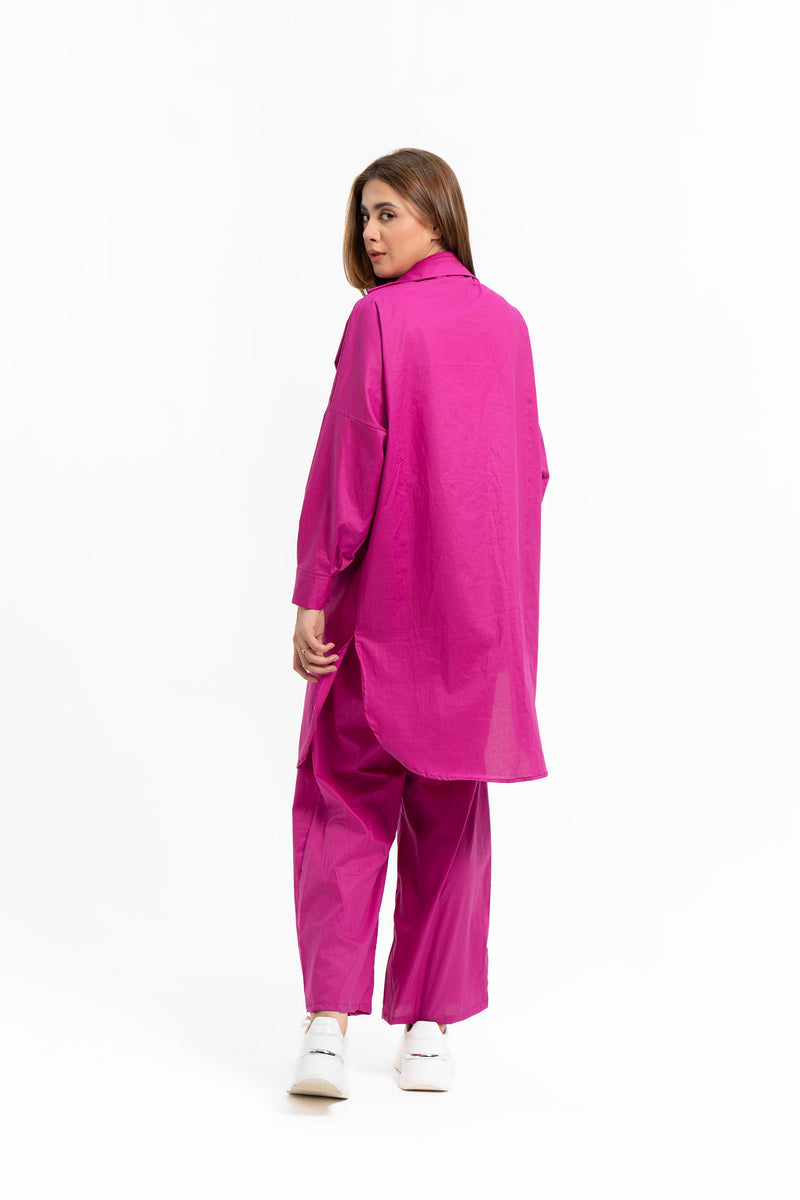 Long Tunic Shirt - Hot Pink