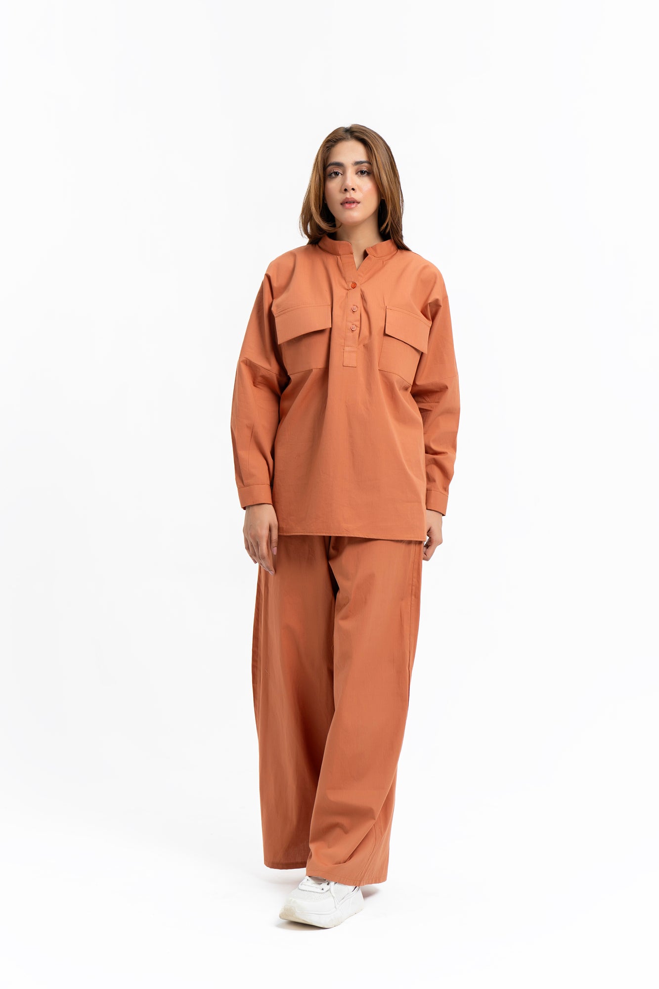 Oversized Wide Leg Pant - Rust