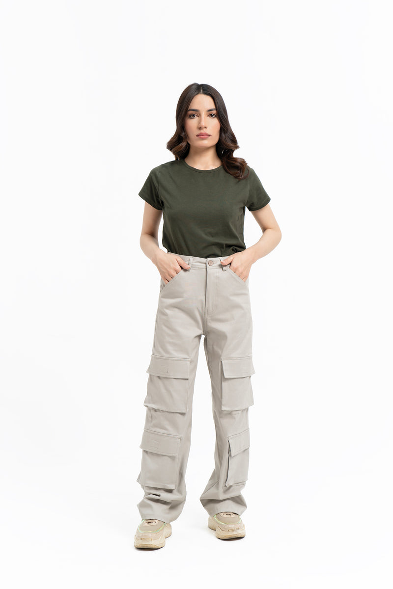 Double Pocket Cargo Pant - Stone