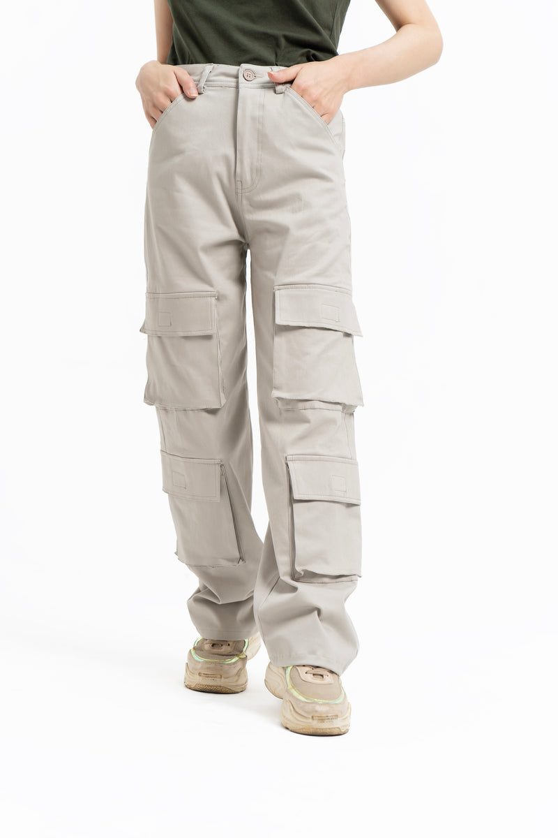 Double Pocket Cargo Pant - Stone