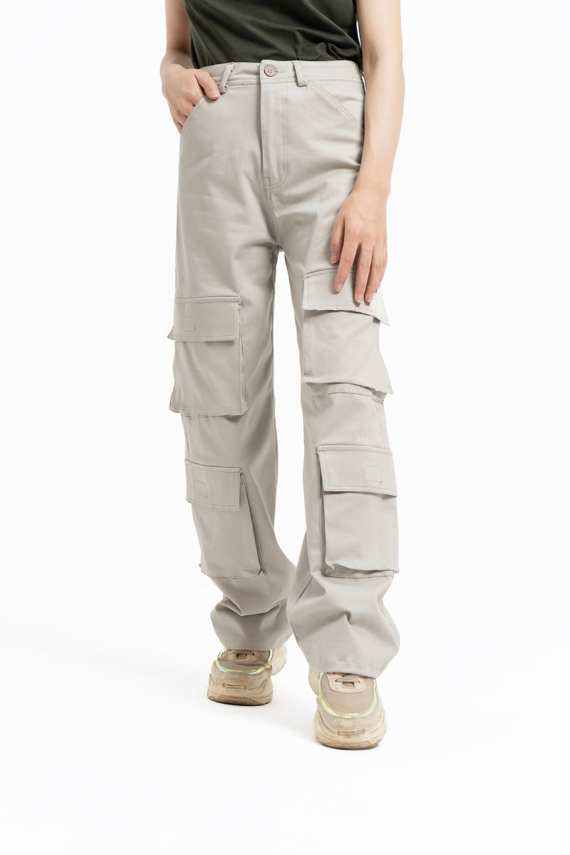 Double Pocket Cargo Pant - Stone