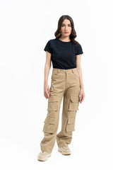 Double Pocket Cargo Pant - Camel Brown