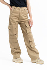 Double Pocket Cargo Pant - Camel Brown