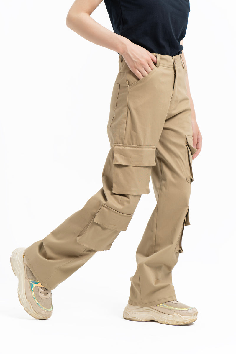 Double Pocket Cargo Pant - Camel Brown