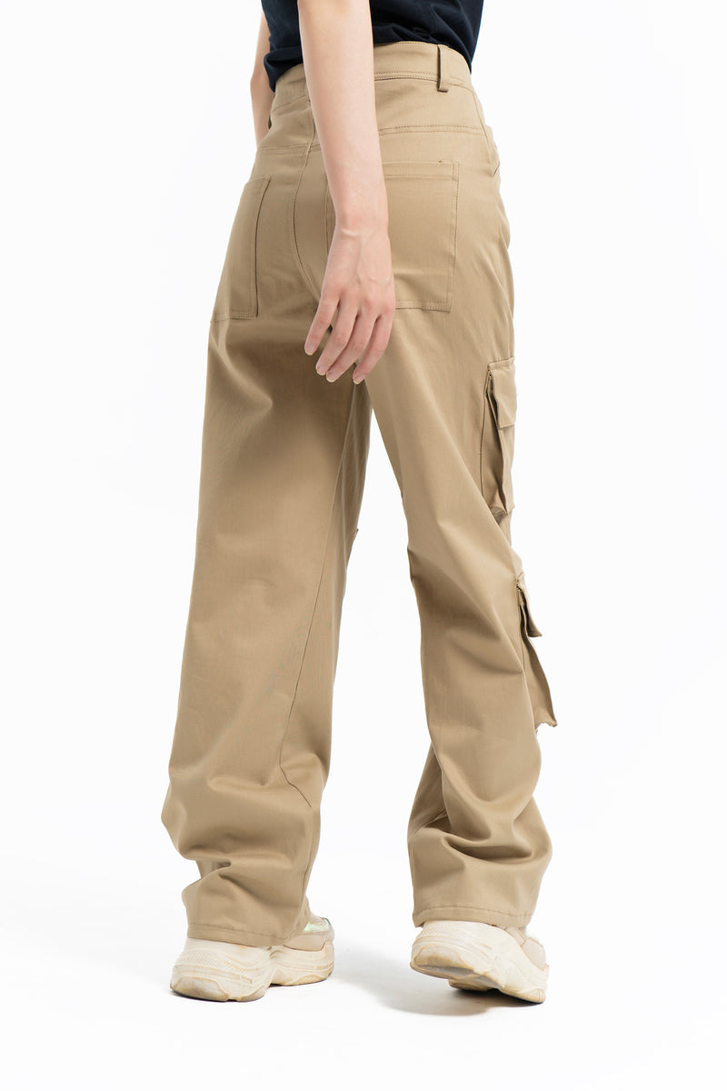 Double Pocket Cargo Pant - Camel Brown