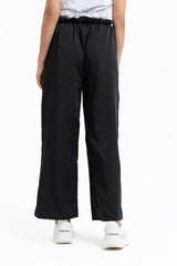 Double Belt Wide Leg Pant - Black