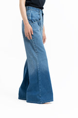 Skater Wide Leg Jean - Mid Blue