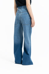 Skater Wide Leg Jean - Mid Blue