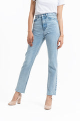 High Waisted Straight jeans - Light Blue