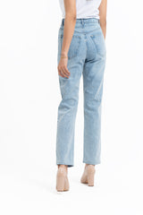 High Waisted Straight jeans - Light Blue