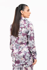 Silk Long Sleeve Shirt - Purple and White Floral