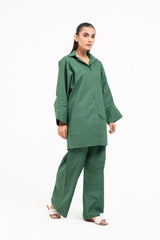 Wide Sleeve Shirt - Bottle Green