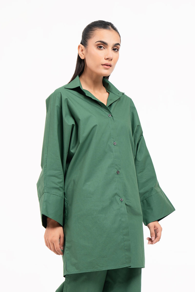 Wide Sleeve Shirt - Bottle Green