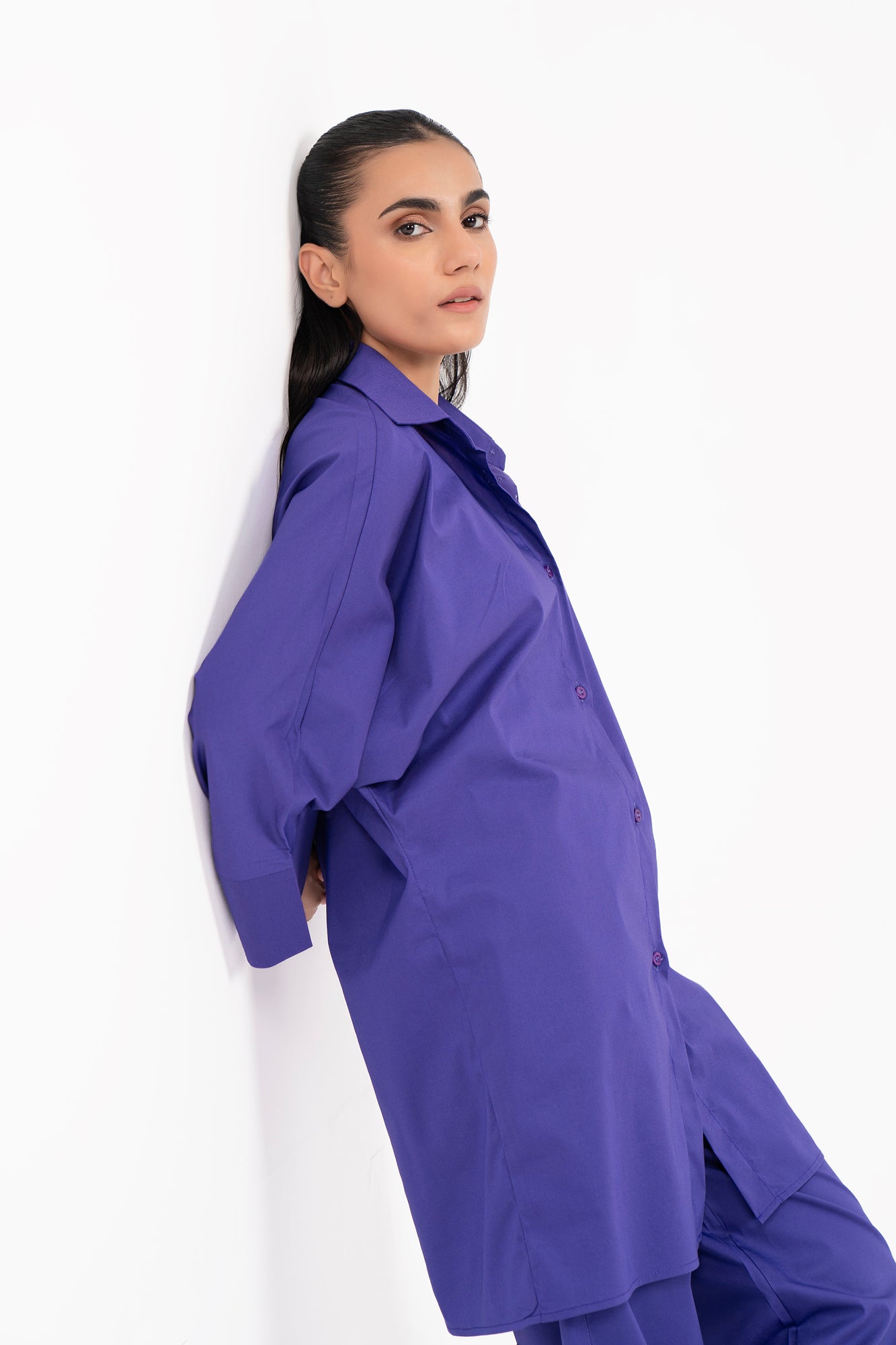 Wide Sleeve Shirt - Purple