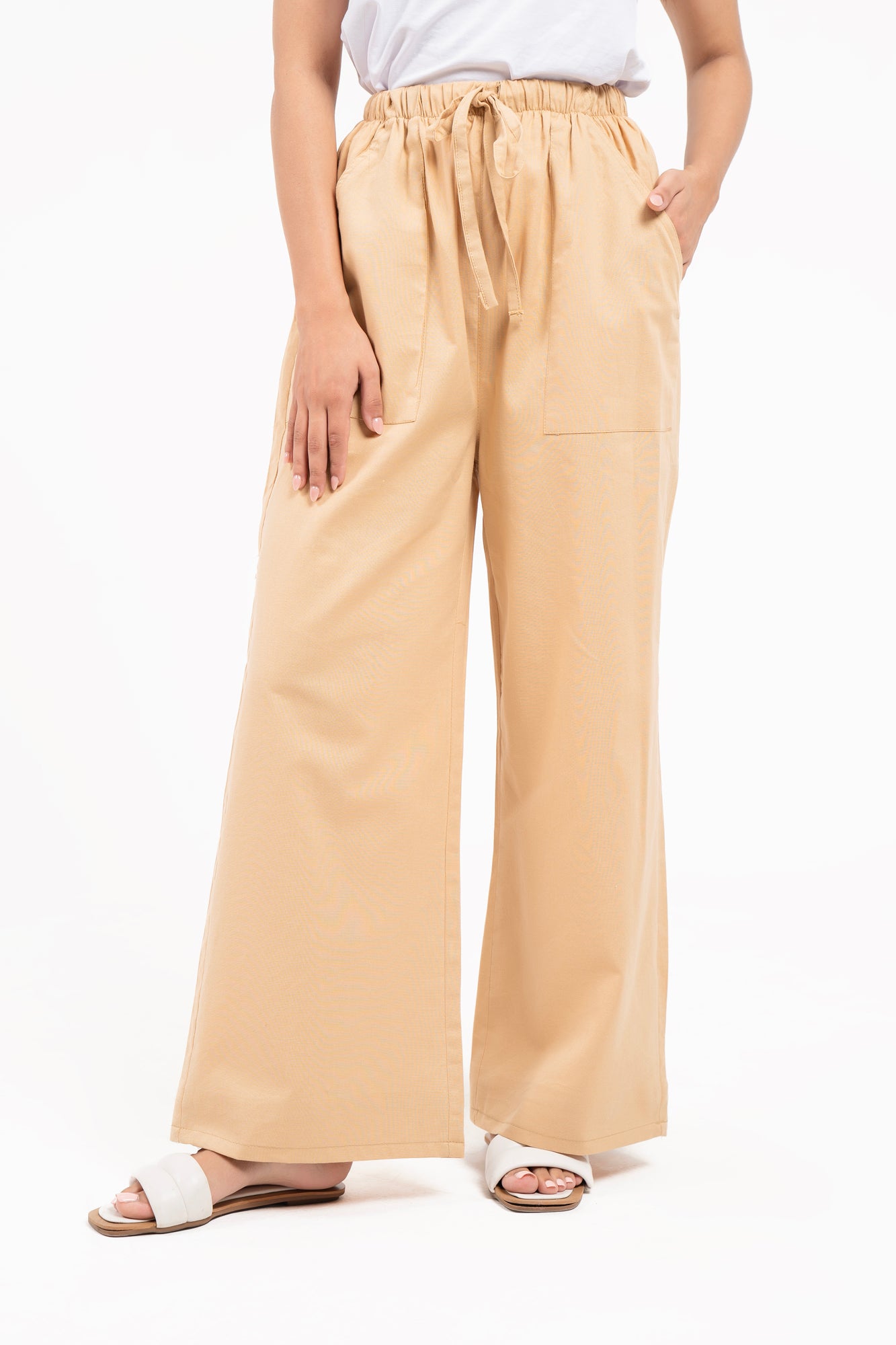 Drawstring Linen Pant - Khaki