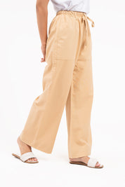 Drawstring Linen Pant - Khaki