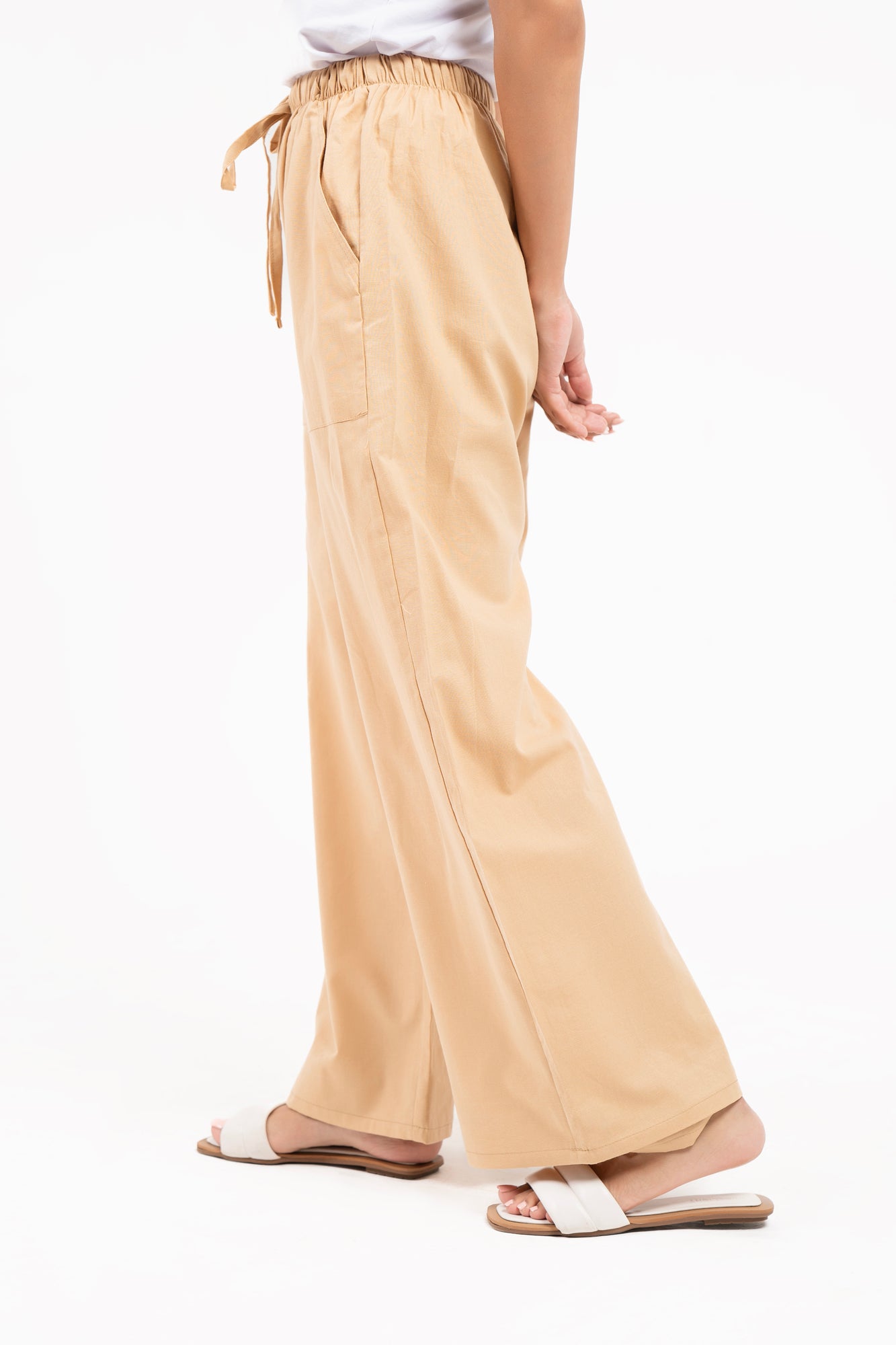 Drawstring Linen Pant - Khaki