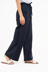 Drawstring Linen Pant - Black