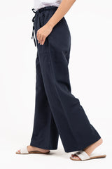 Drawstring Linen Pant - Black