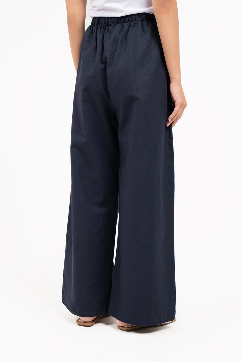 Drawstring Linen Pant - Black