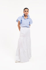 Ruffle Long Skirt - White