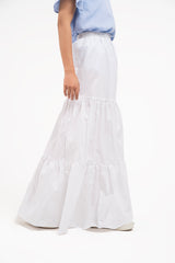 Ruffle Long Skirt - White