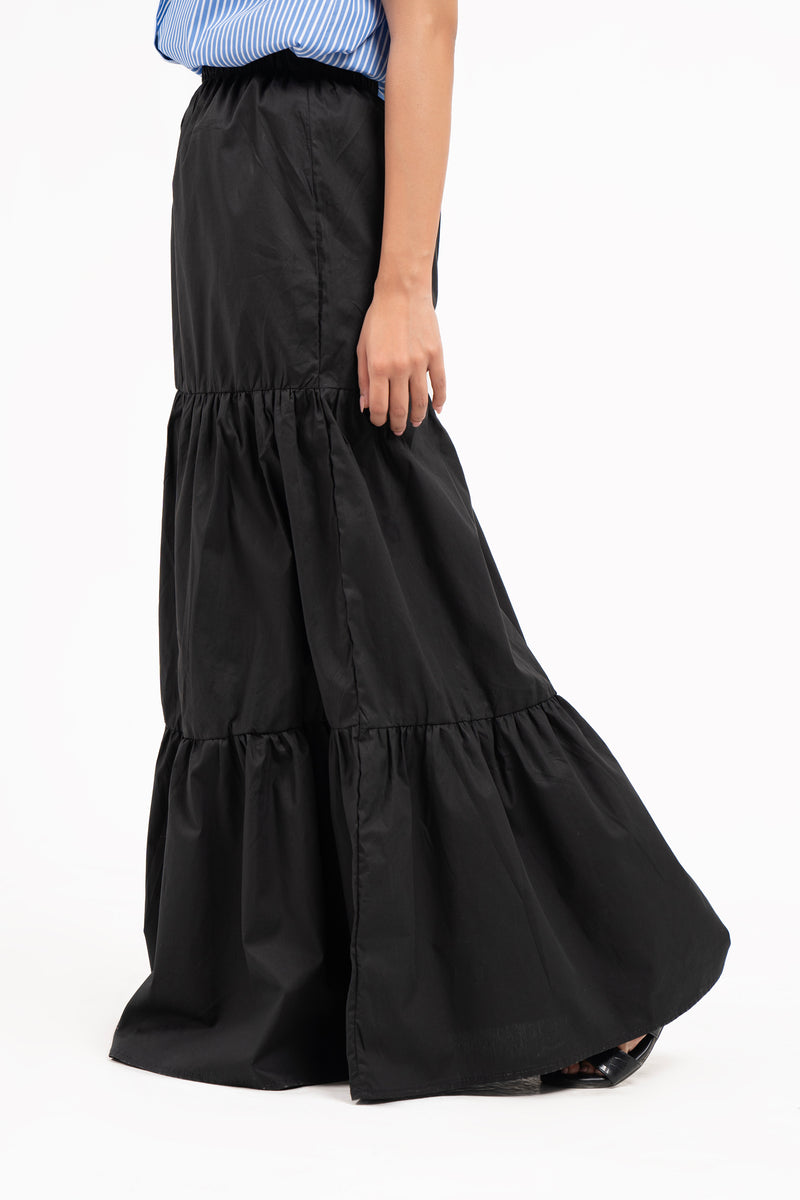 Long black skirt black best sale