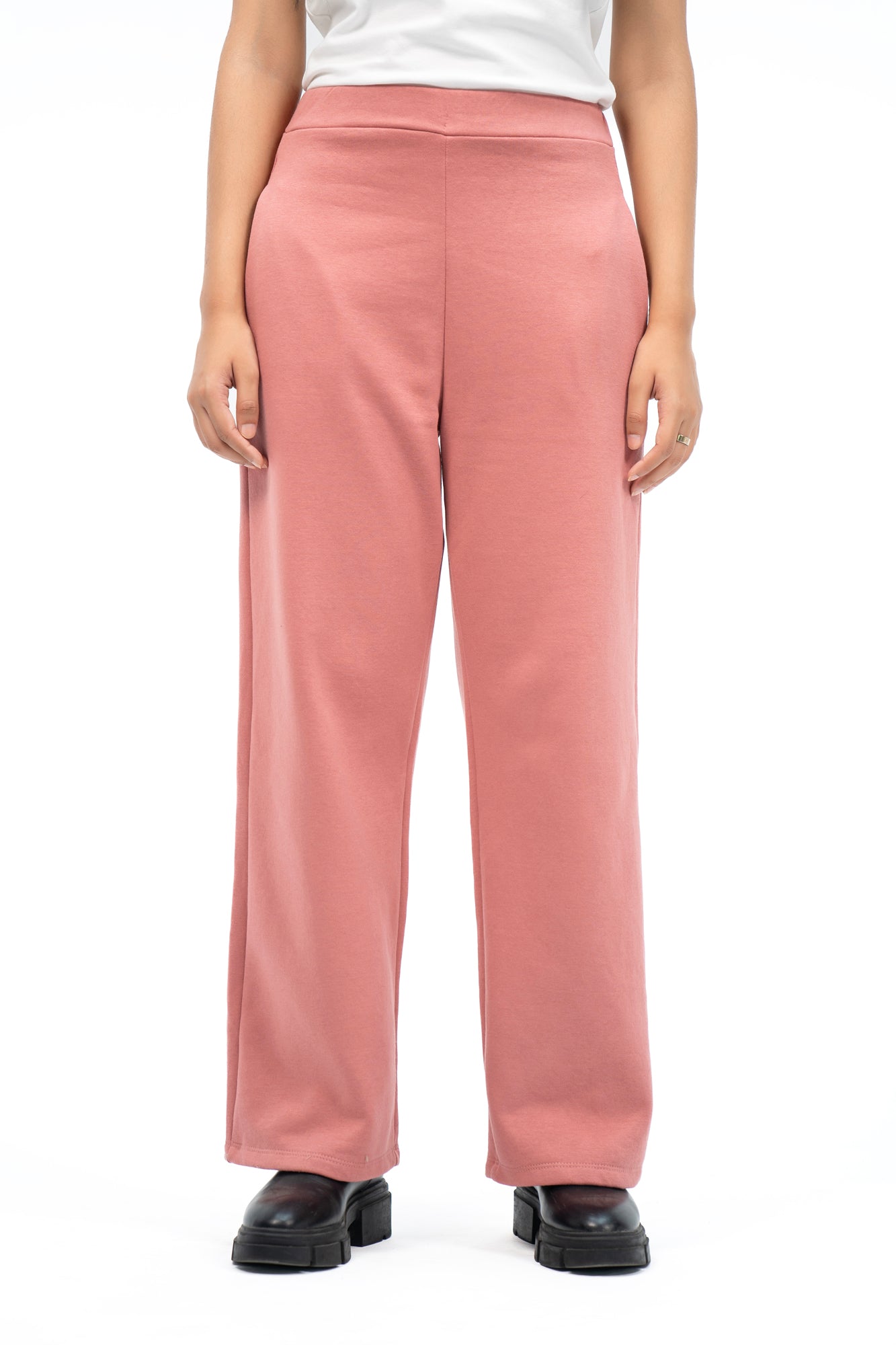 Fleece Wide leg Pant with Pocket - Tea Pink