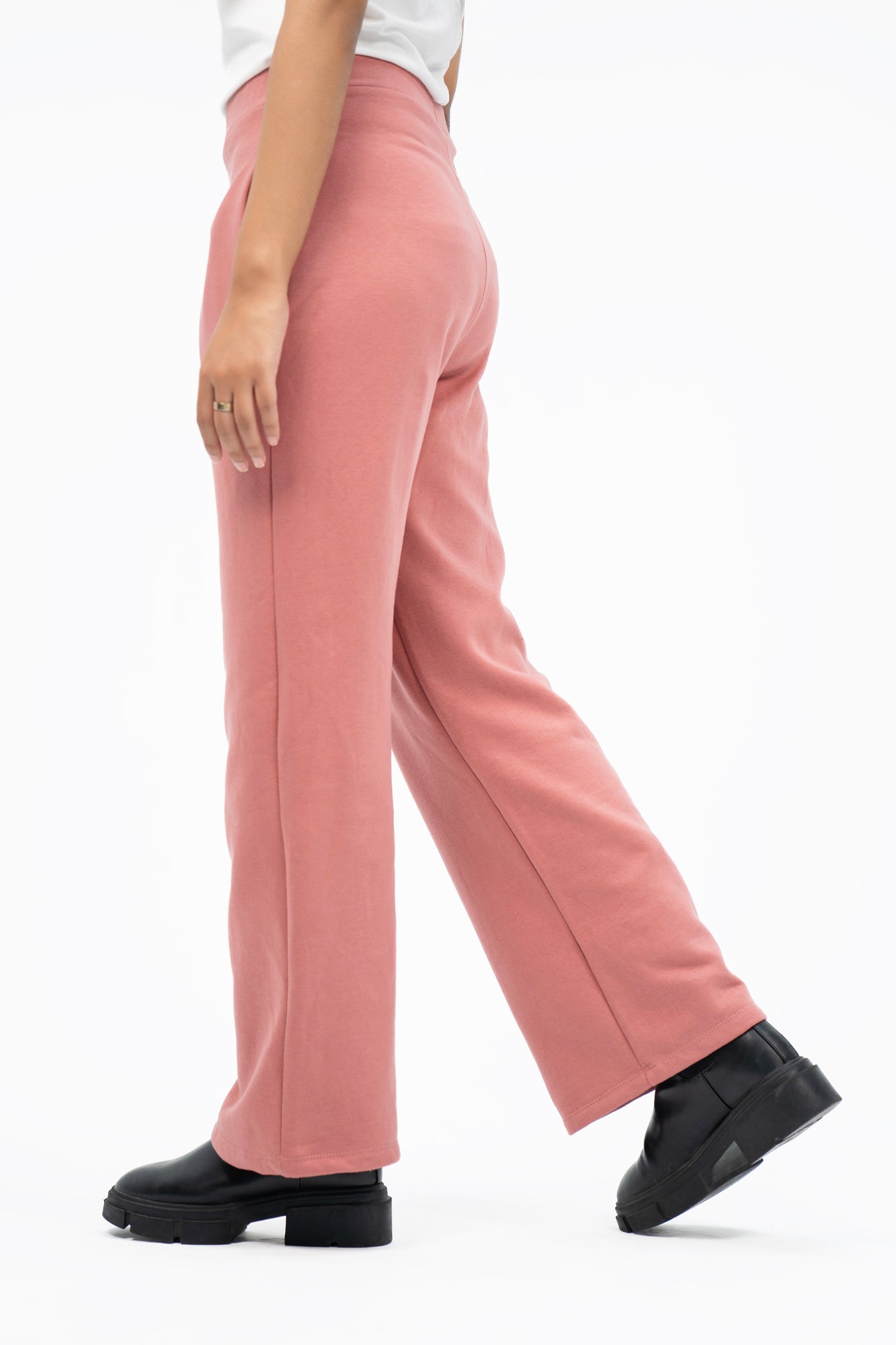 Fleece Wide leg Pant with Pocket - Tea Pink