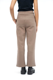 Fleece Wide leg Pant with Pocket - Brown