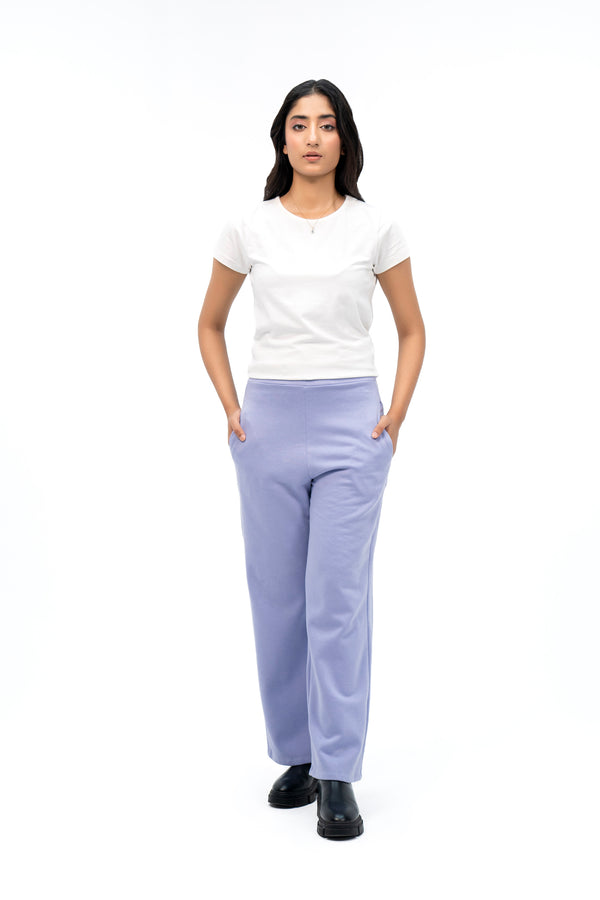 Fleece Wide Leg Pant with Pocket - Lavender