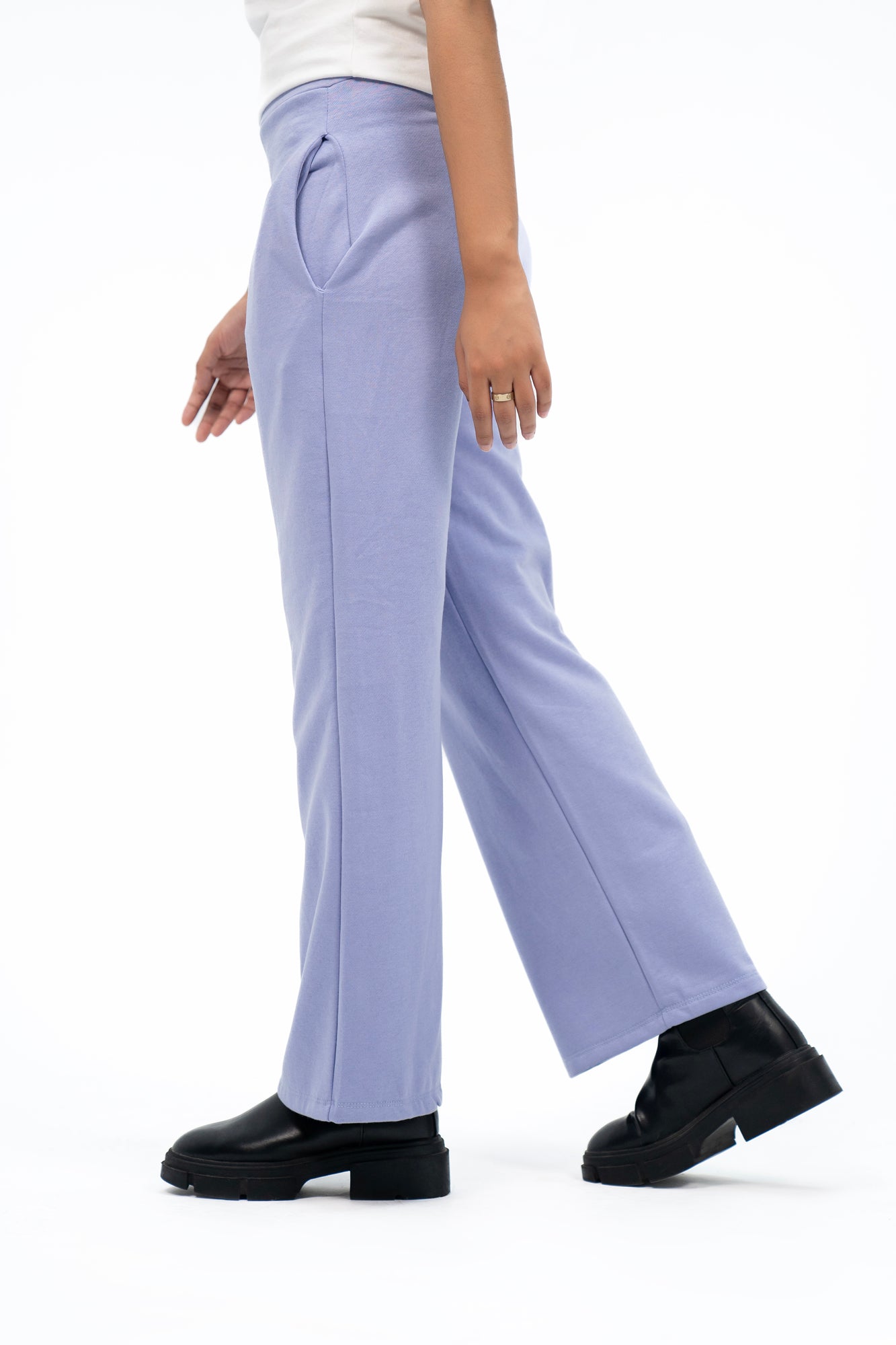 Fleece Wide Leg Pant with Pocket - Lavender