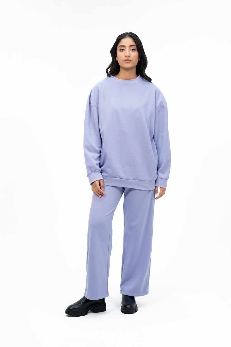 Fleece Wide Leg Pant with Pocket - Lavender