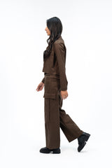 Cropped Jacket - Chocolate Brown