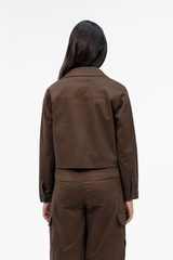 Cropped Jacket - Chocolate Brown