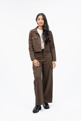 Cropped Jacket - Chocolate Brown