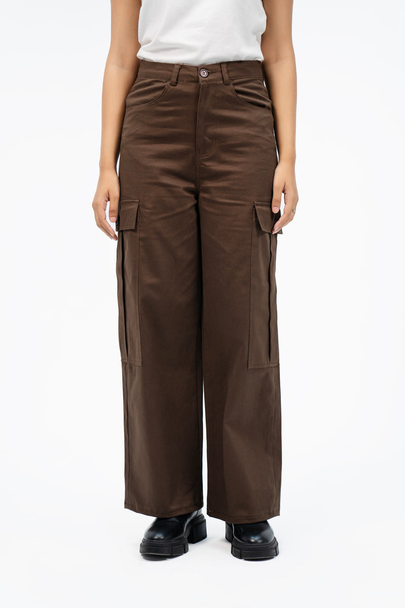 Loose Fit Cargo Pant - Chocolate Brown