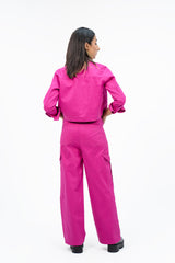 Cropped Jacket - Hot Pink