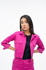 Cropped Jacket - Hot Pink