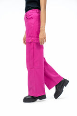 Loose Fit Cargo Pant - Hot Pink