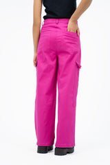 Loose Fit Cargo Pant - Hot Pink