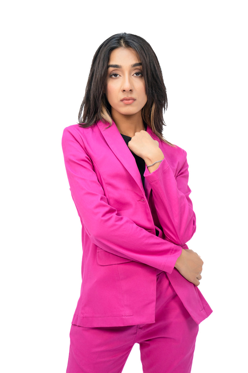 Hot pink fitted blazer hotsell