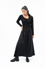 Scoop Neck Maxi Dress - Black