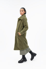 Sherpa Long Coat - Olive