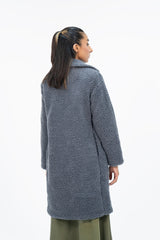 Teddy Faux Fur Oversized Coat - Grey