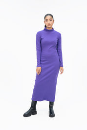 Long Knitted Dress - Purple